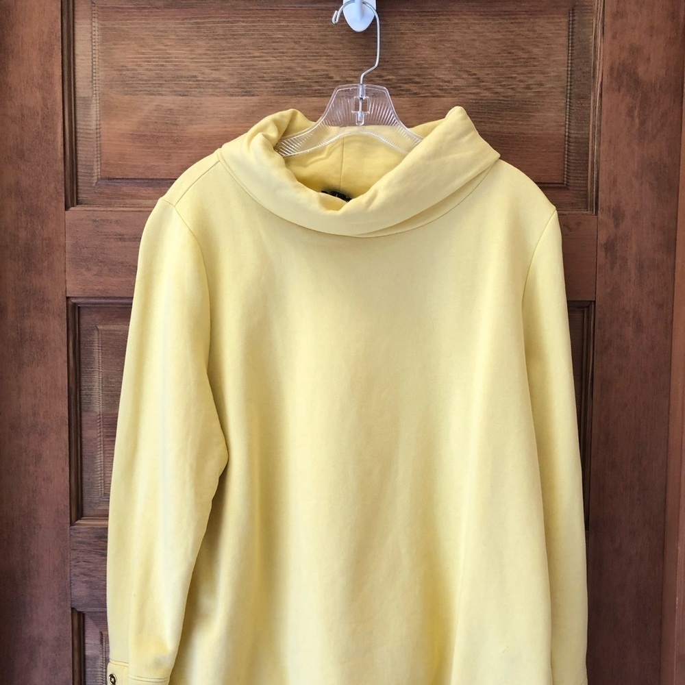 TALBOTS / FUNNEL NECK SWEATSHIRT/ Yellow / size Large - Picture 8 of 12